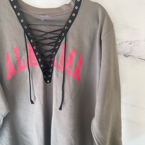 Alabama Crimson Tide Custom PLUS Lace Up Pullover Sweatshirt - Picture 1 of 7